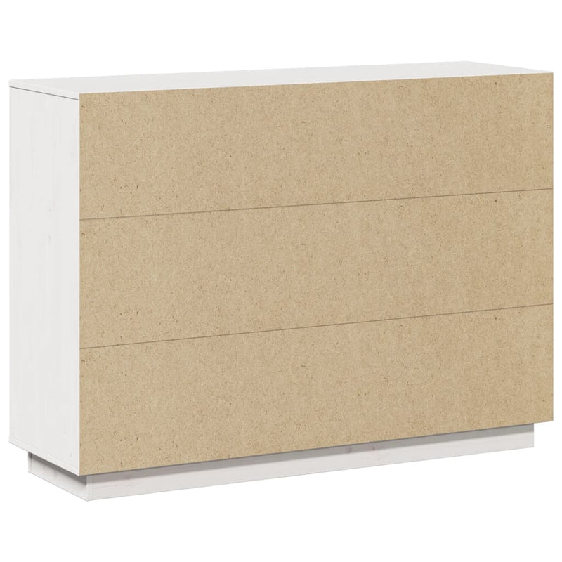 vidaXL Sideboard White 110.5x35x80 cm Solid Wood Pine