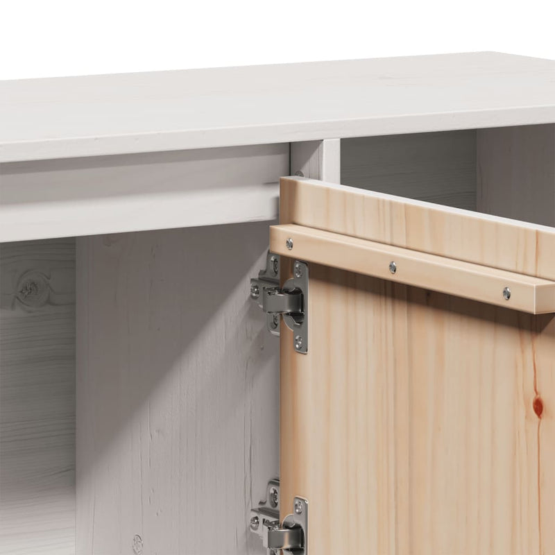 vidaXL Sideboard White 110.5x35x80 cm Solid Wood Pine