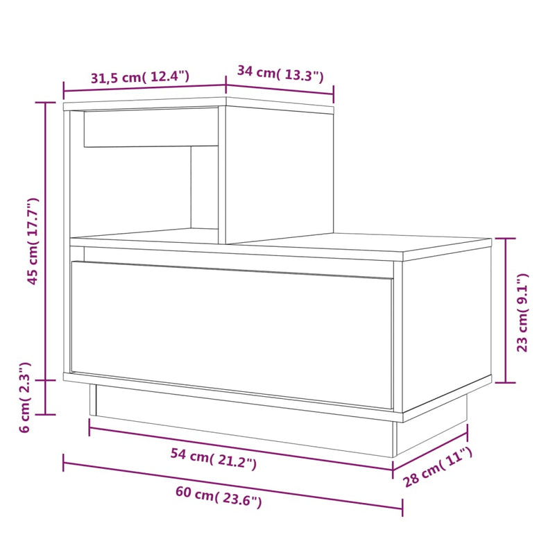 vidaXL Bedside Cabinets 2 pcs White 60x34x51 cm Solid Wood Pine