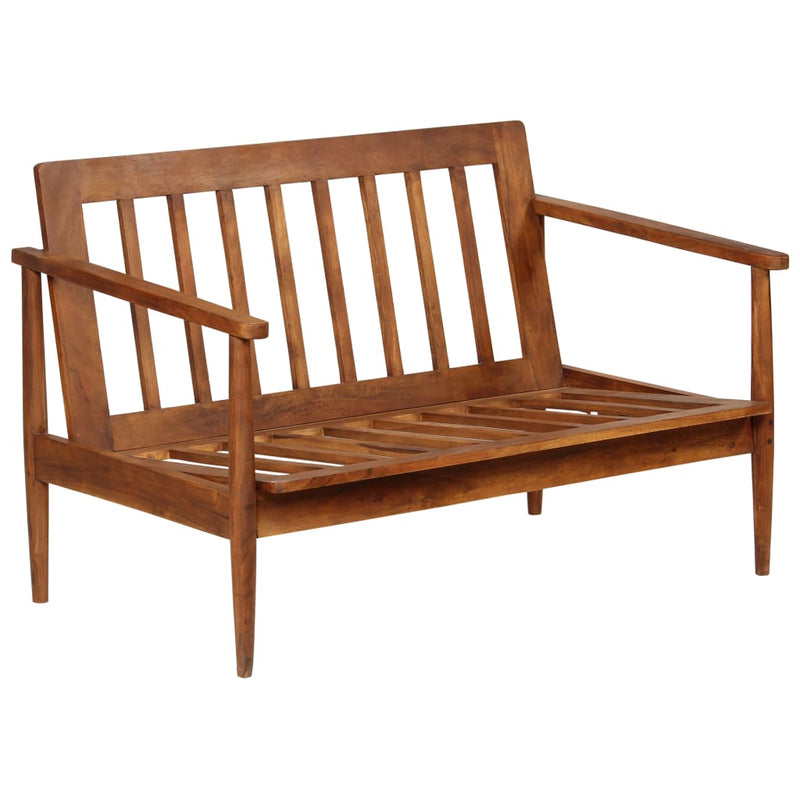 vidaXL 3 Piece Sofa Set Real Leather with Solid Wood Acacia Brown