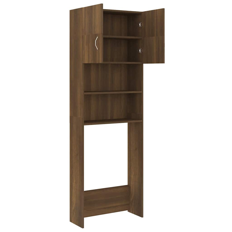 vidaXL Washing Machine Cabinet Brown Oak 64x25.5x190 cm