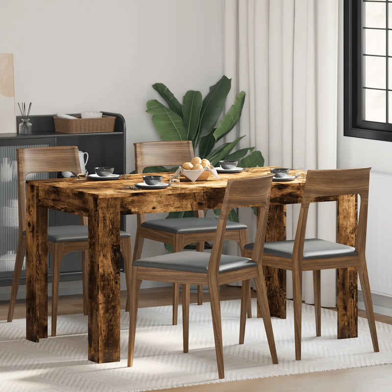 Dining Table Smoked Oak 140x74.5x76 cm Engineered Wood