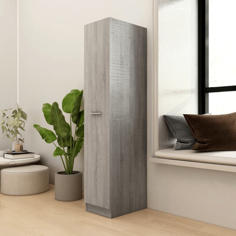 Apothecary Cabinet Grey Sonoma 30x42.5x150 cm Engineered Wood