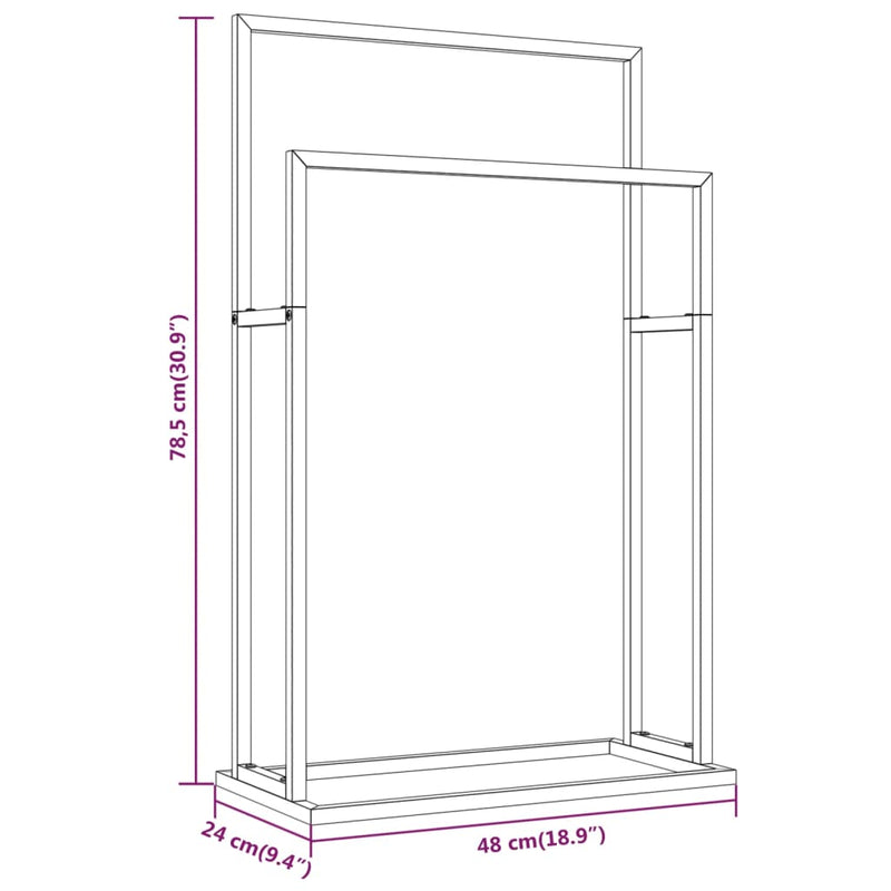 Freestanding Towel Rack White 48x24x78.5 cm Iron