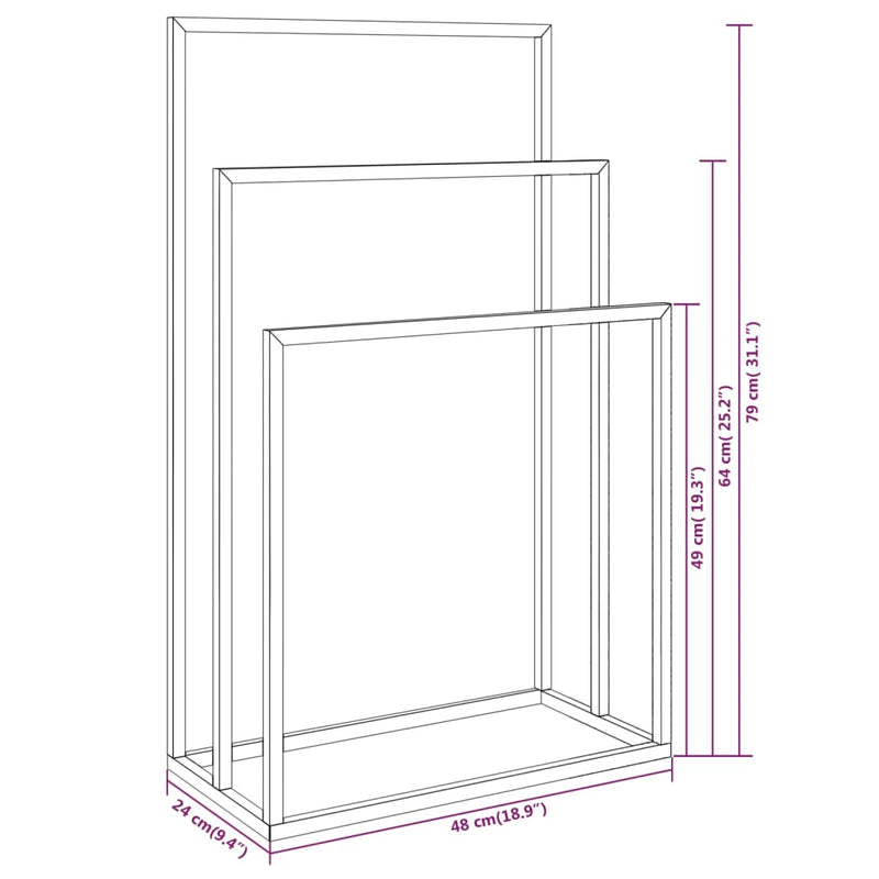 vidaXL Freestanding Towel Rack White 48x24x79 cm Iron