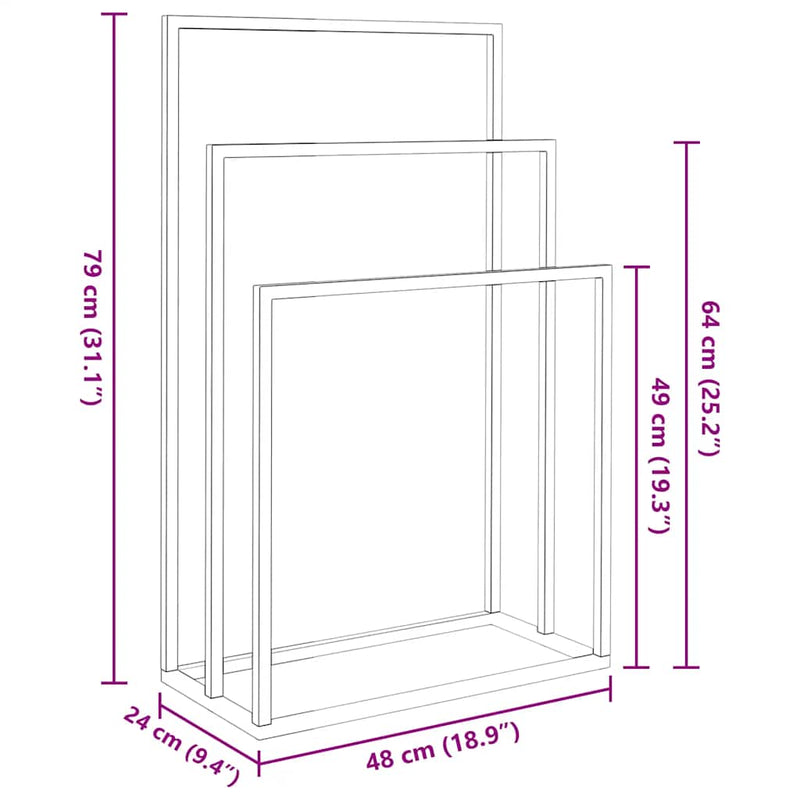 vidaXL Freestanding Towel Rack White 48x24x79 cm Iron