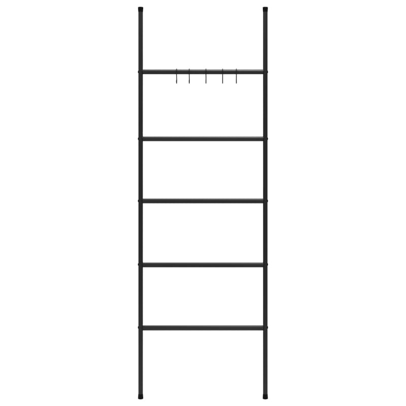 vidaXL Towel Rack Ladder with 5 Tiers Black 58x175 cm Iron