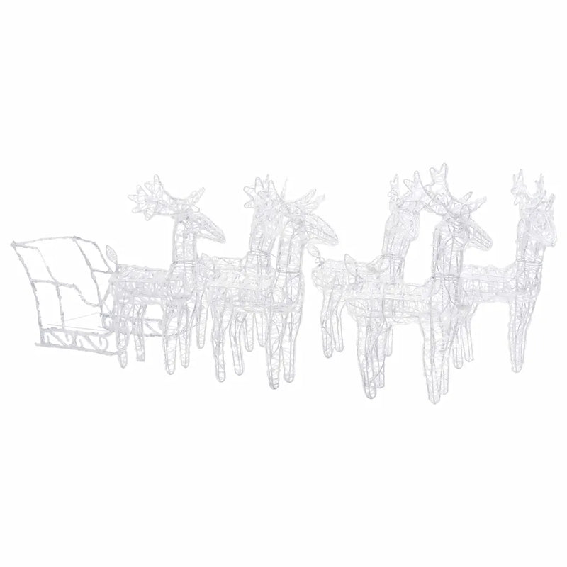 Reindeers & Sleigh Christmas Decoration 320 LEDs Acrylic