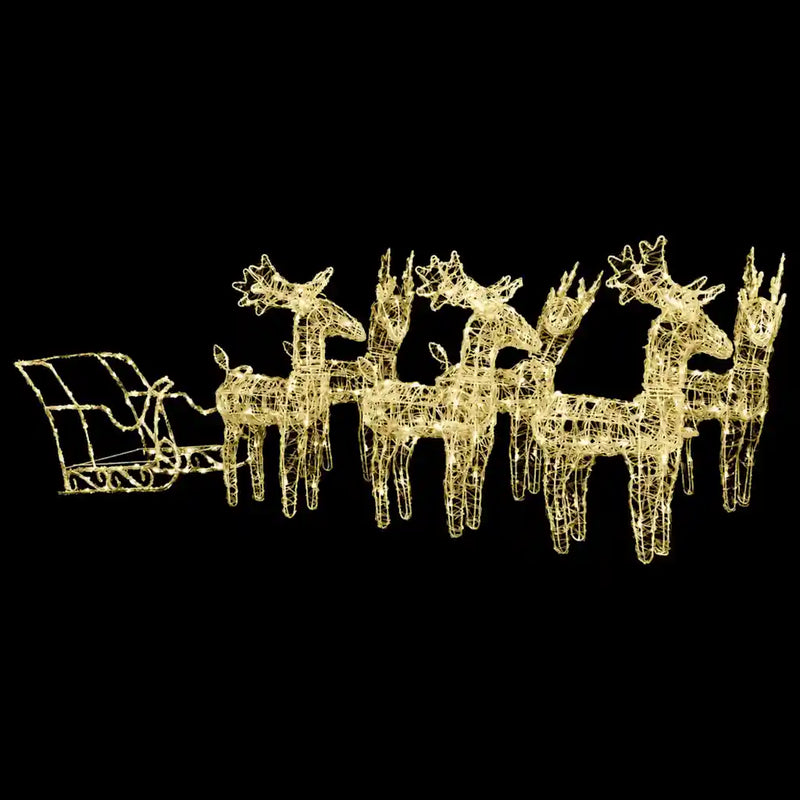 Reindeers & Sleigh Christmas Decoration 320 LEDs Acrylic