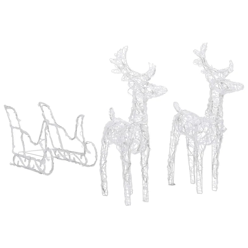 Reindeers & Sleigh Christmas Decoration 320 LEDs Acrylic