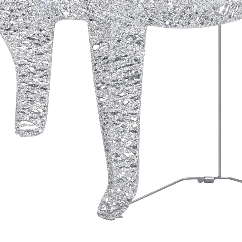 vidaXL Reindeer & Sleigh Christmas Decoration 140 LEDs Outdoor Silver