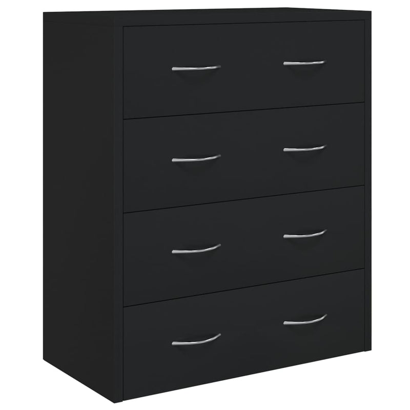 Sideboard with 4 Drawers 60x30.5x71 cm Black