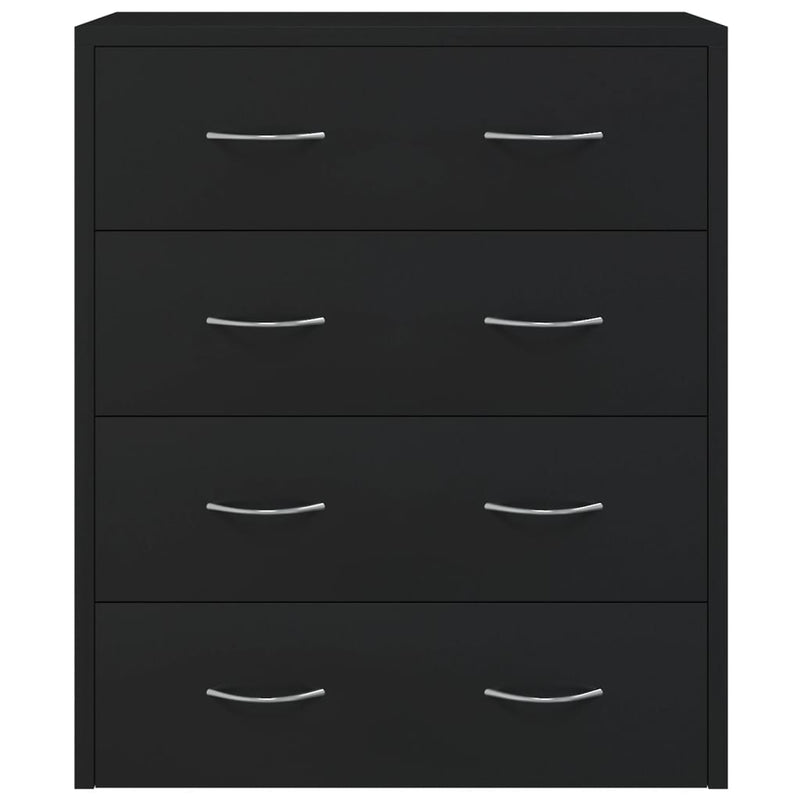 Sideboard with 4 Drawers 60x30.5x71 cm Black