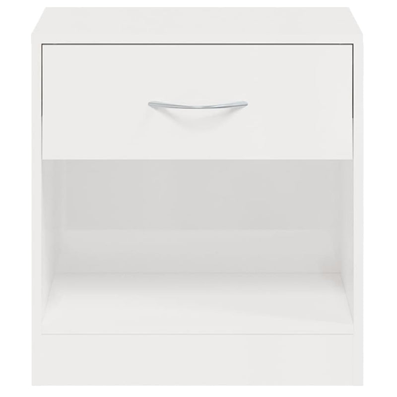 vidaXL Bedside Cabinets 2 pcs with Drawer High Gloss White