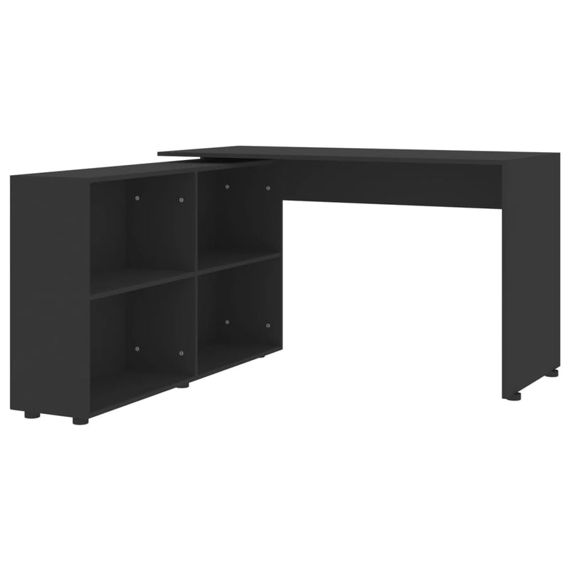 Corner Desk Black Engineered Wood