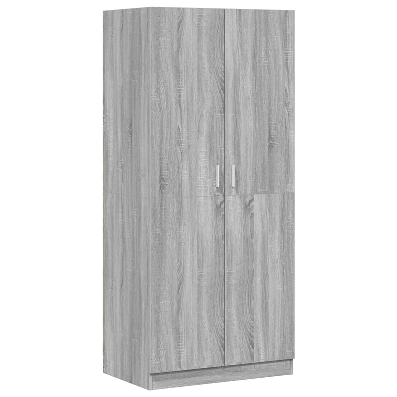 Wardrobe Grey Sonoma 80x52x180 cm Engineered Wood