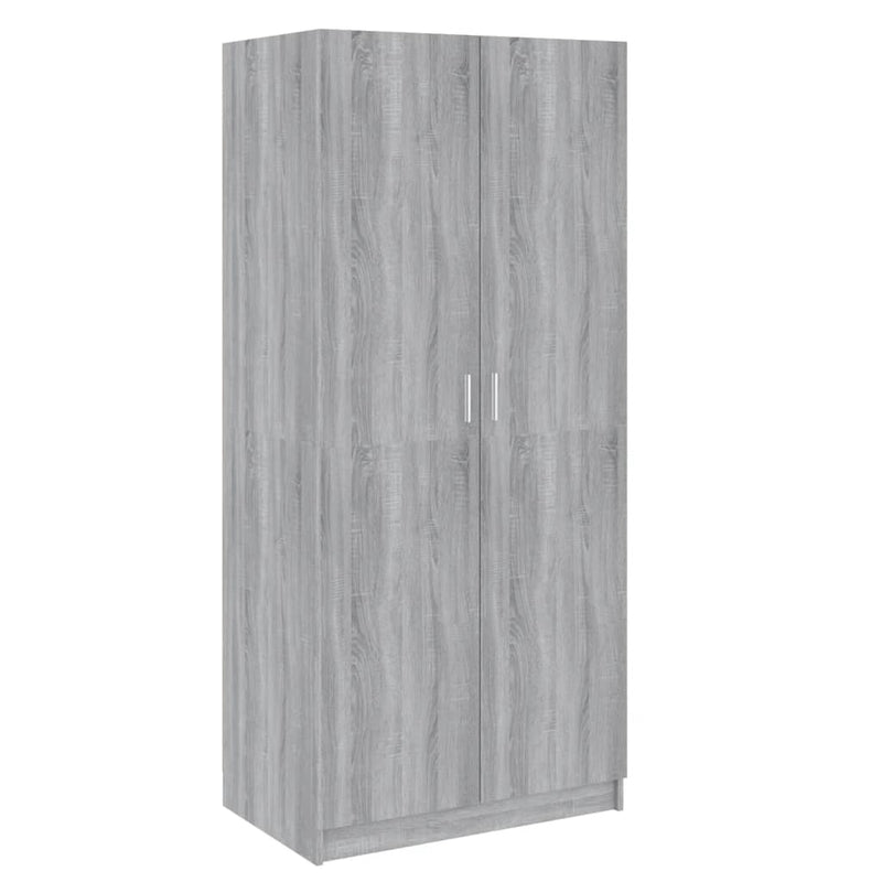 vidaXL Wardrobe Grey Sonoma 80x52x180 cm Engineered Wood