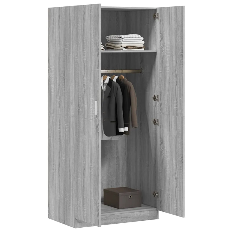 Wardrobe Grey Sonoma 80x52x180 cm Engineered Wood