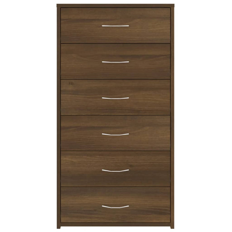 vidaXL Sideboard with 6 Drawers Brown Oak 50x34x96 cm Engineered Wood