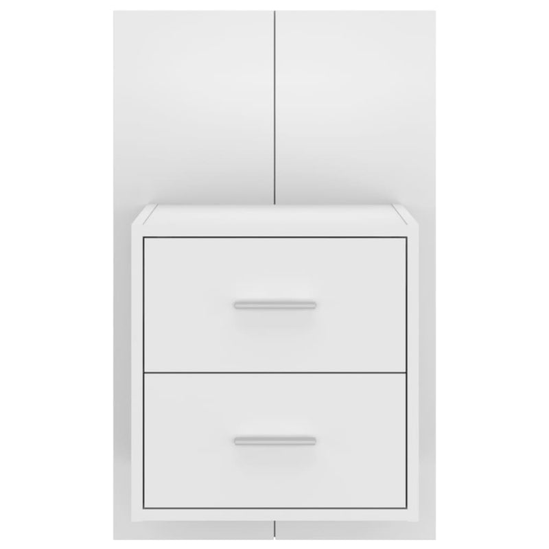 vidaXL Wall-mounted Bedside Cabinets 2 pcs High Gloss White