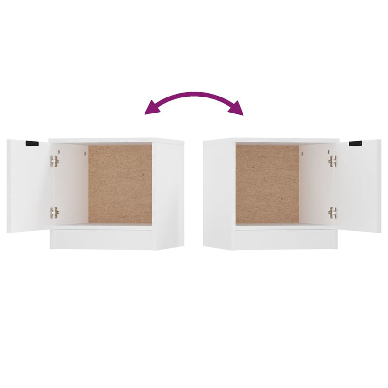 vidaXL Bedside Cabinets 2 pcs White 40x39x40 cm