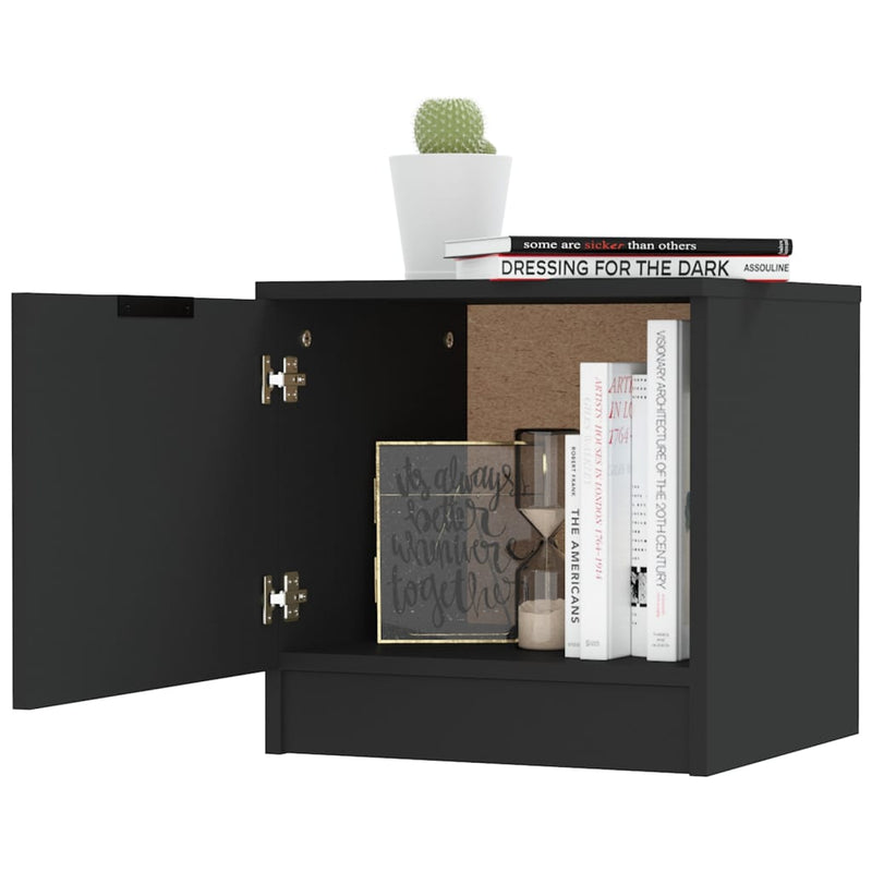 vidaXL Bedside Cabinets 2 pcs Black 40x39x40 cm