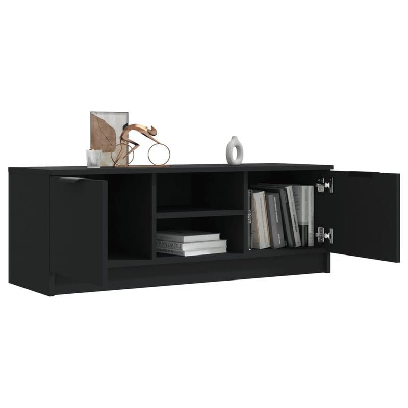 vidaXL TV Cabinet Black 102x35x36.5 cm Engineered Wood