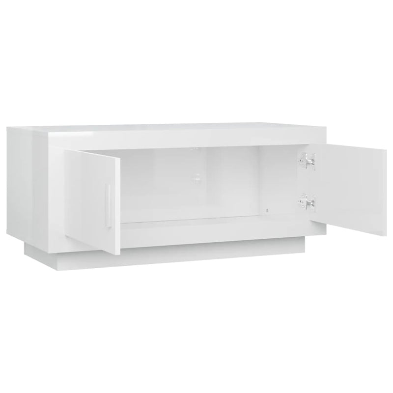 vidaXL Coffee Table High Gloss White 102x50x45 cm Engineered Wood