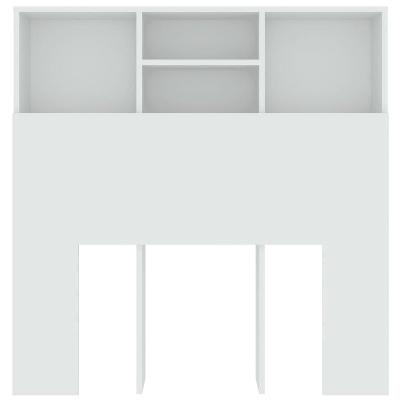 Headboard Cabinet White 100x19x103.5 cm