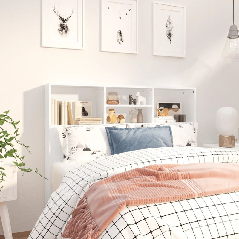 vidaXL Headboard Cabinet White 120 cm