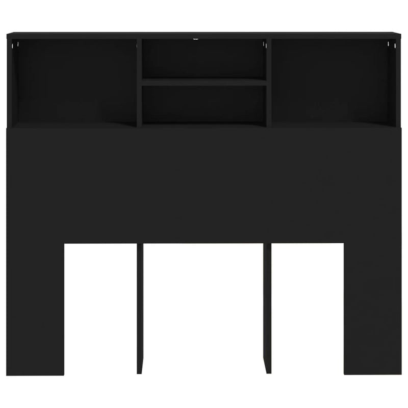 Headboard Cabinet Black 120x19x103.5 cm