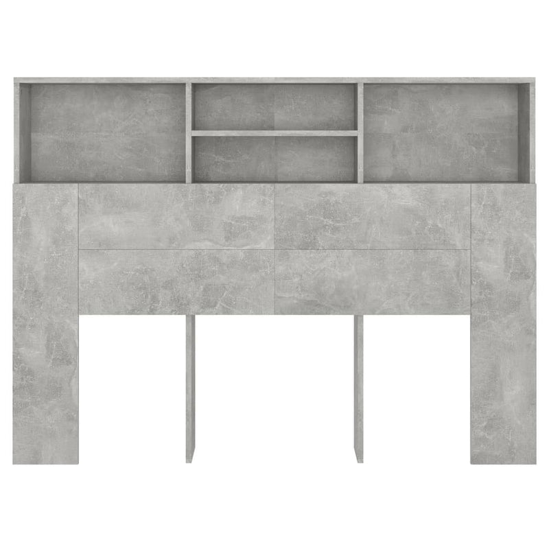 vidaXL Headboard Cabinet Concrete Grey 140 cm