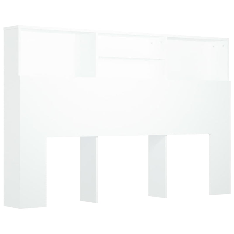 Headboard Cabinet White 160x19x103.5 cm