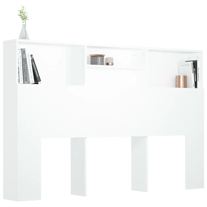 Headboard Cabinet White 160 cm