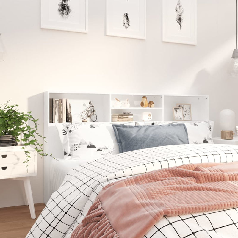 vidaXL Headboard Cabinet White 180 cm
