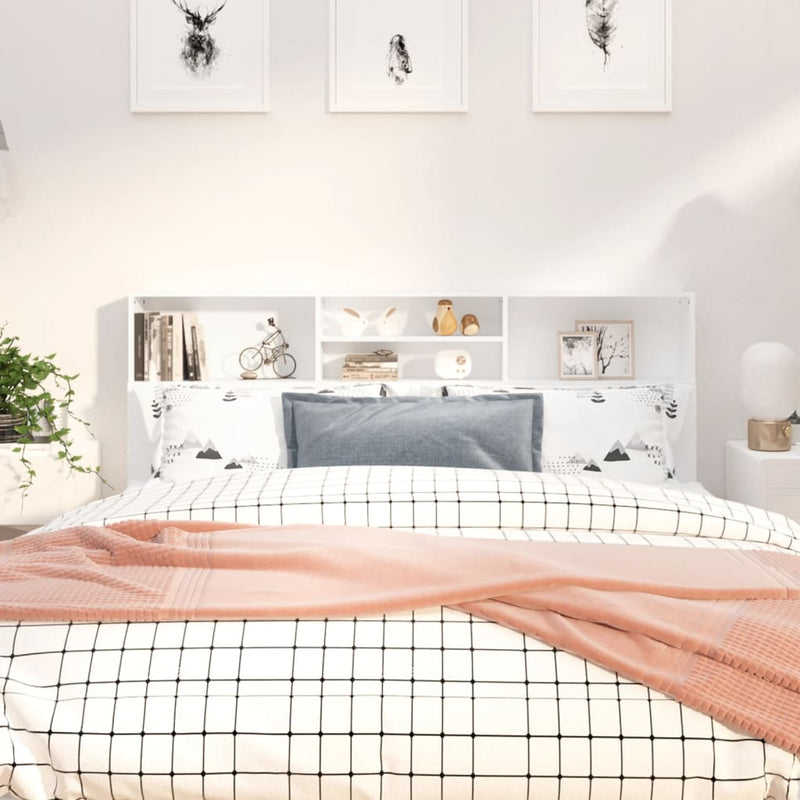 vidaXL Headboard Cabinet White 180 cm