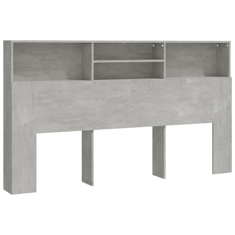 Headboard Cabinet Concrete Grey 180x19x103.5 cm