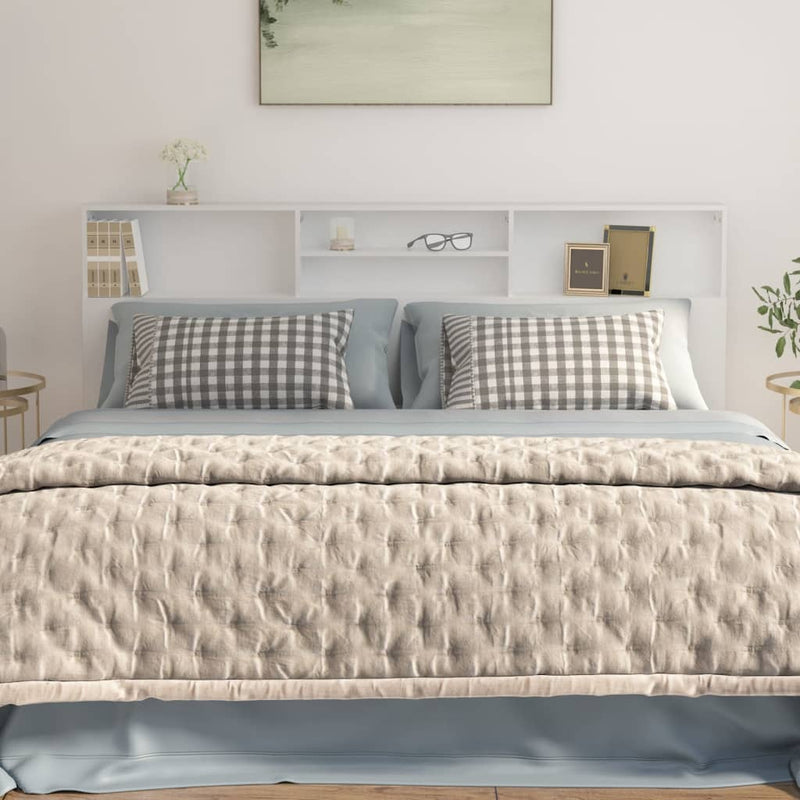 vidaXL Headboard Cabinet White 200 cm
