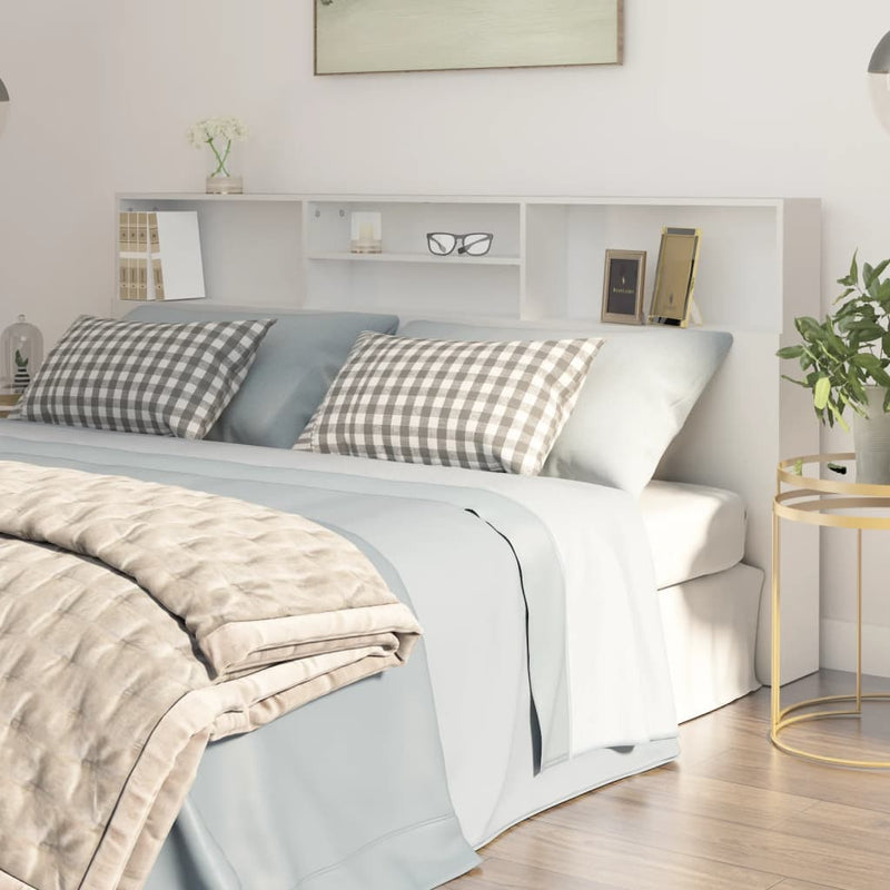 vidaXL Headboard Cabinet White 200 cm