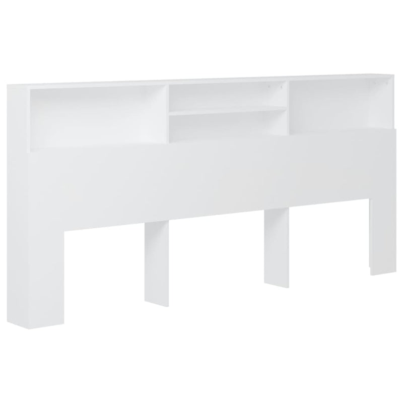 Headboard Cabinet White 220x19x103.5 cm