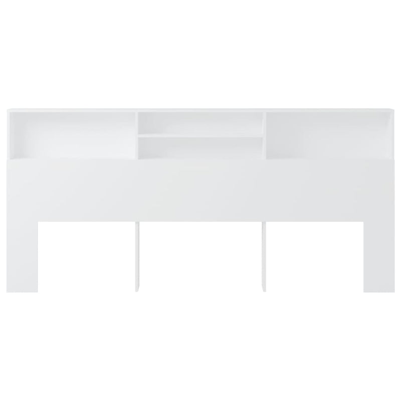 Headboard Cabinet White 220x19x103.5 cm