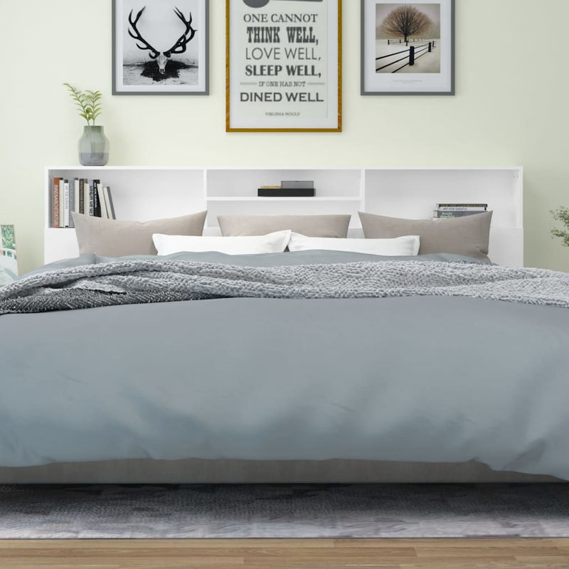 vidaXL Headboard Cabinet White 220 cm