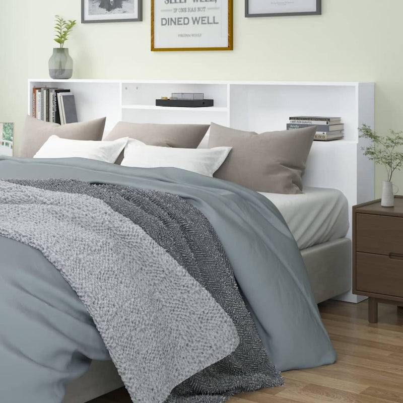 vidaXL Headboard Cabinet White 220 cm