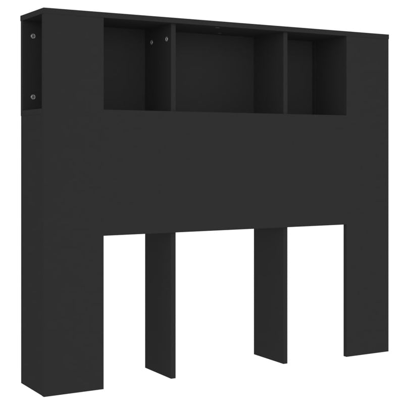 Headboard Cabinet Black 120x18.5x102.5 cm