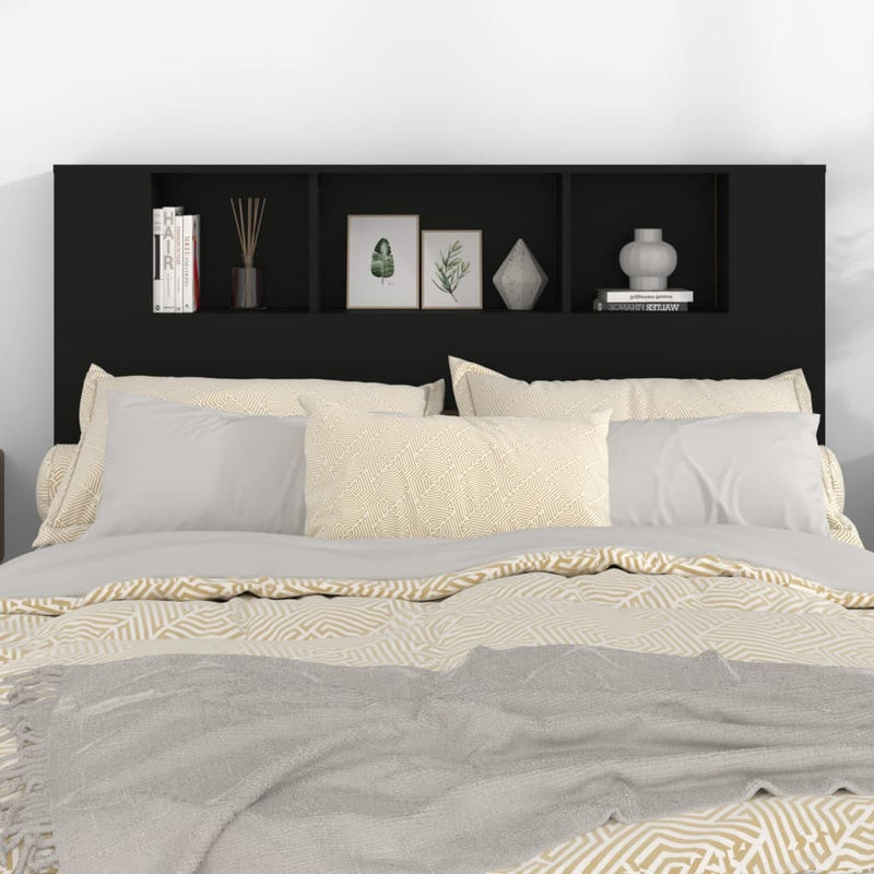 vidaXL Headboard Cabinet Black 140 cm