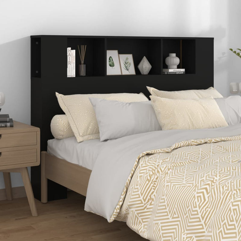 vidaXL Headboard Cabinet Black 140 cm
