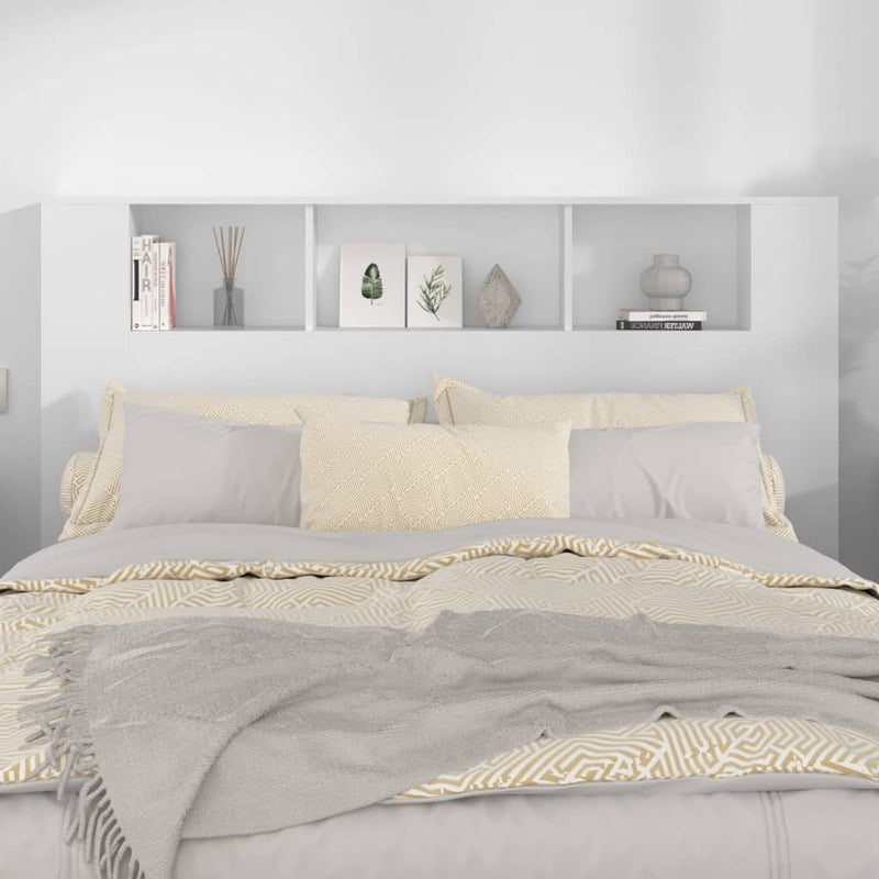 vidaXL Headboard Cabinet White 160 cm