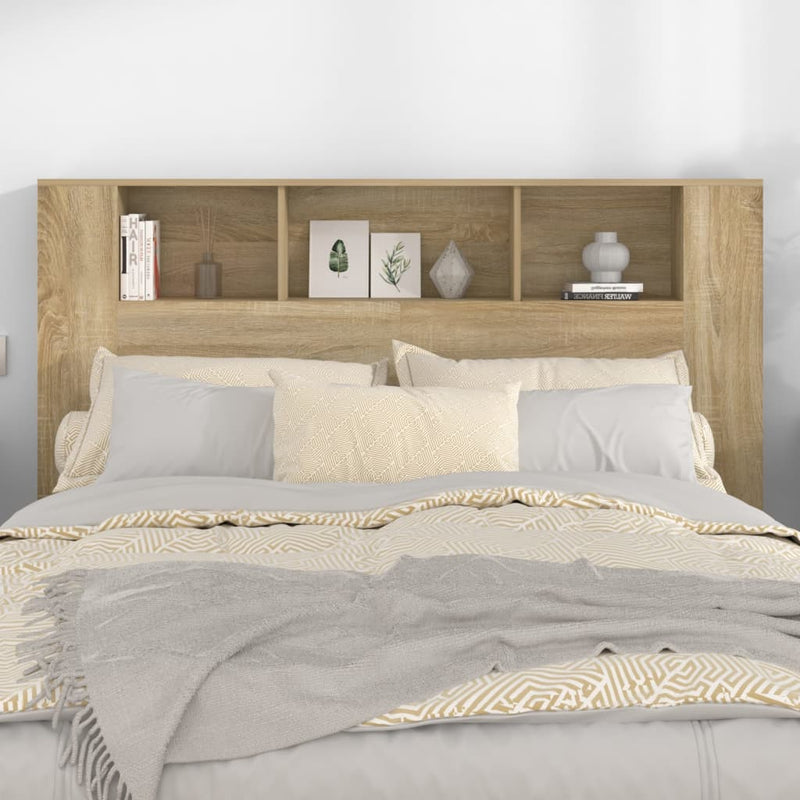 Headboard Cabinet Sonoma Oak 160x18.5x104.5 cm