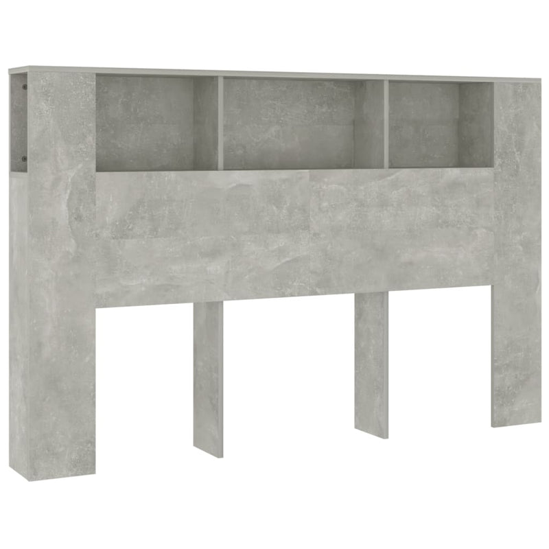 vidaXL Headboard Cabinet Concrete Grey 160 cm