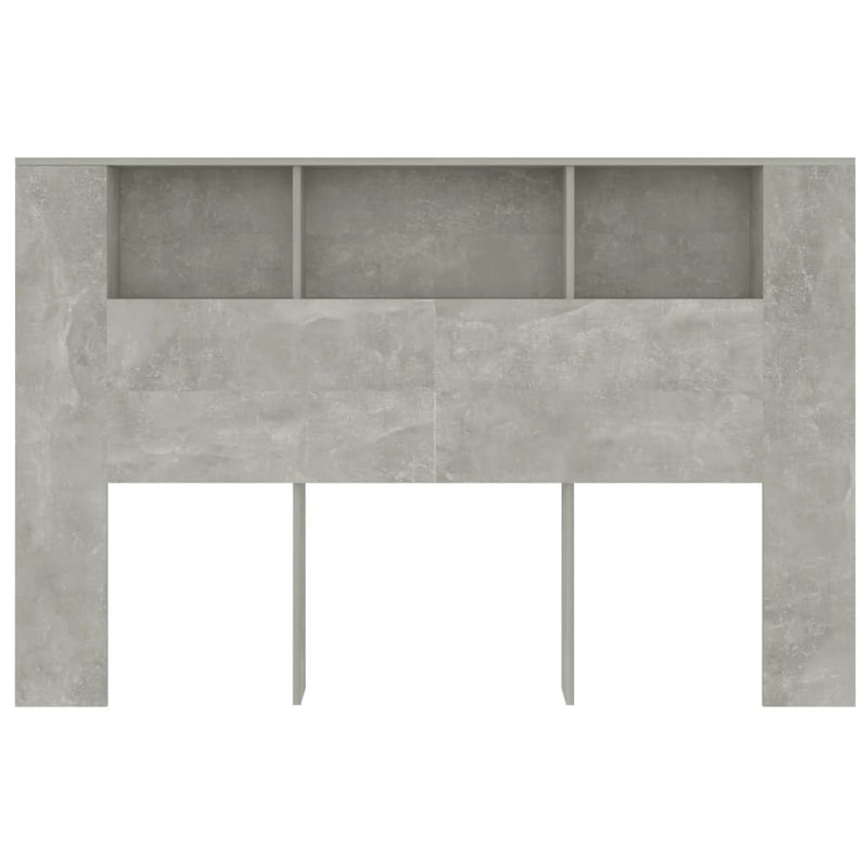 vidaXL Headboard Cabinet Concrete Grey 160 cm
